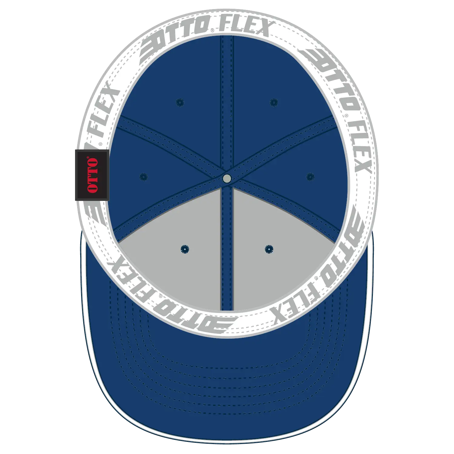 OTTO 12-1163 ’OTTO Flex’ Fitted 6 Panel Low Profile Baseball Cap - Ryl/Ryl/Wht