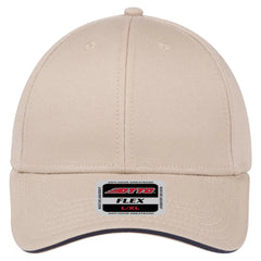 OTTO 12-1163 ’OTTO Flex’ Fitted 6 Panel Low Profile Baseball Cap - Kha/Kha/Nvy