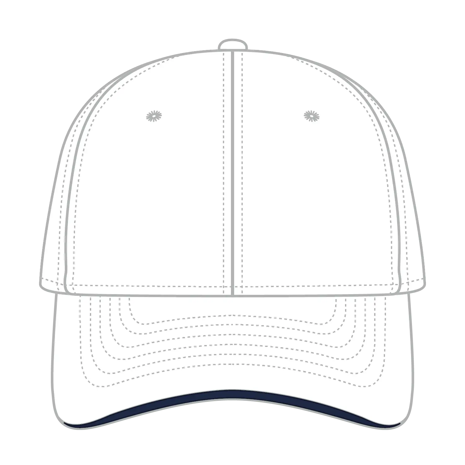 OTTO 12-1163 ’OTTO Flex’ Fitted 6 Panel Low Profile Baseball Cap - Wht/Wht/Nvy - Wht/Wht/Nvy / 7 3/8’’ - 7 5/8’