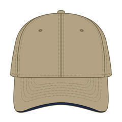 OTTO 12-1163 ’OTTO Flex’ Fitted 6 Panel Low Profile Baseball Cap - Kha/Kha/Nvy - Kha/Kha/Nvy / 7 3/8’’ - 7 5/8’