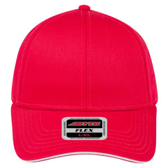 OTTO 12-1163 ’OTTO Flex’ Fitted 6 Panel Low Profile Baseball Cap - Red/Red/Wht