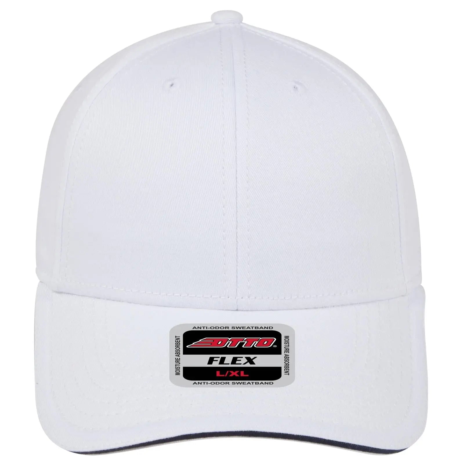 OTTO 12-1163 ’OTTO Flex’ Fitted 6 Panel Low Profile Baseball Cap - Wht/Wht/Nvy
