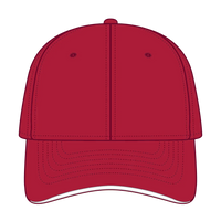 OTTO 12-1163 ’OTTO Flex’ Fitted 6 Panel Low Profile Baseball Cap - Red/Red/Wht - Red/Red/Wht / 7 3/8’’ - 7 5/8’