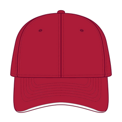OTTO 12-1163 ’OTTO Flex’ Fitted 6 Panel Low Profile Baseball Cap - Red/Red/Wht - Red/Red/Wht / 7 3/8’’ - 7 5/8’