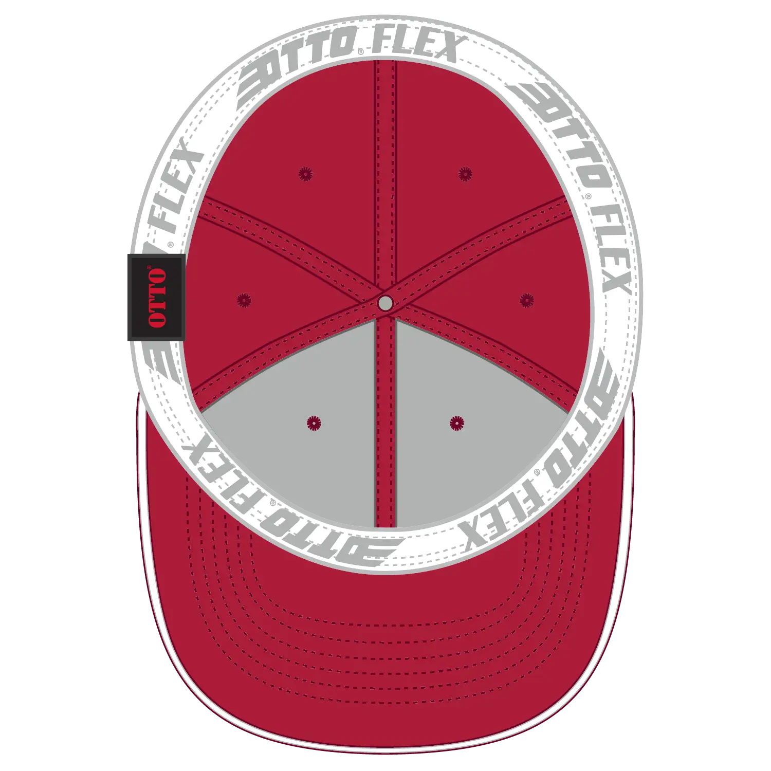 OTTO 12-1163 ’OTTO Flex’ Fitted 6 Panel Low Profile Baseball Cap - Red/Red/Wht