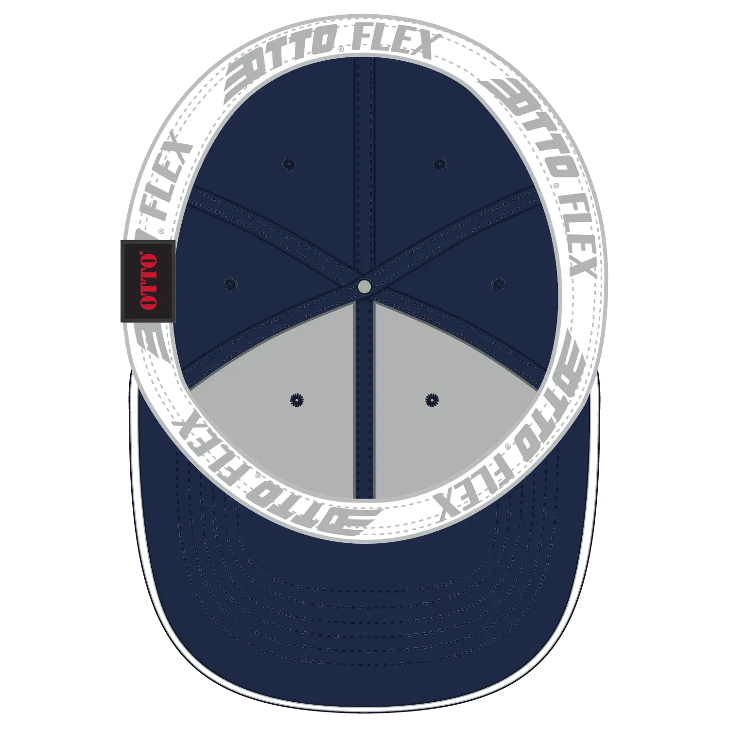 OTTO 12-1163 ’OTTO Flex’ Fitted 6 Panel Low Profile Baseball Cap - Nvy/Nvy/Wht - Nvy/Nvy/Wht / 7’’ - 7 1/4’’