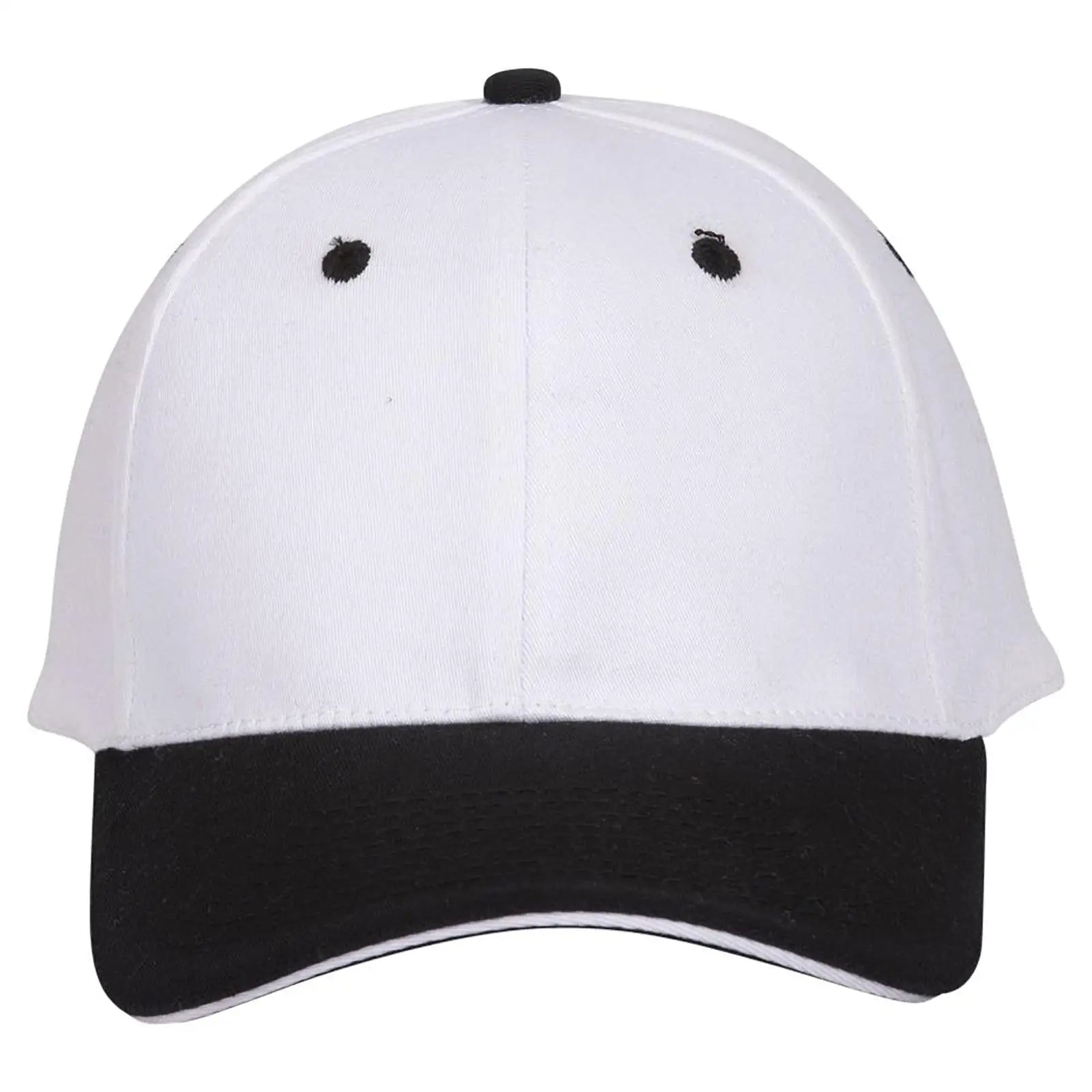OTTO 12-267 ’OTTO Flex’ Fitted 6 Panel Low Profile Baseball Cap - Blk/Wht/Wht - Blk/Wht/Wht / 7’’ - 7 1/4’’