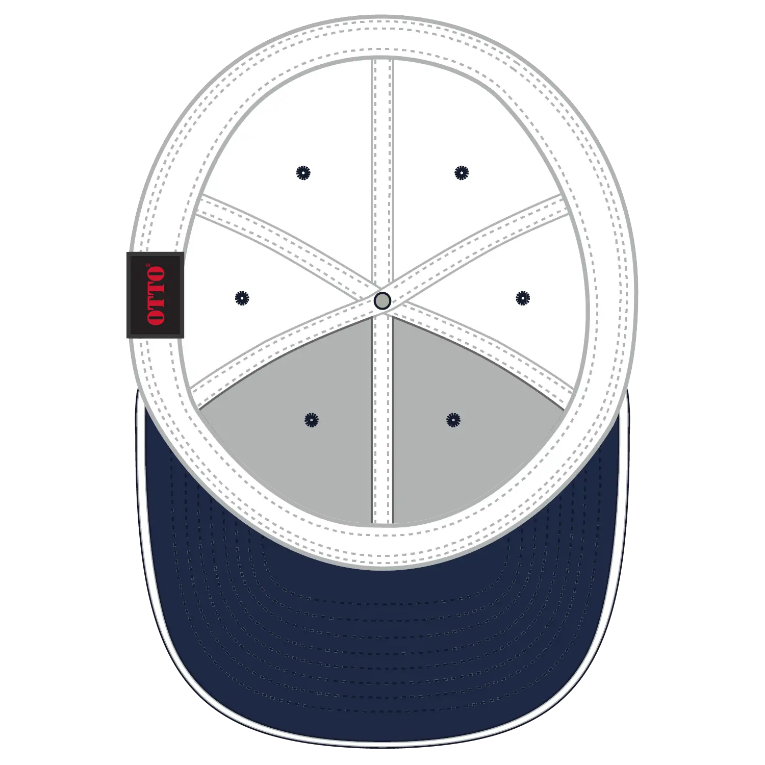 OTTO 12-267 ’OTTO Flex’ Fitted 6 Panel Low Profile Baseball Cap - Nvy/Wht/Wht - Nvy/Wht/Wht / 7’’ - 7 1/4’’