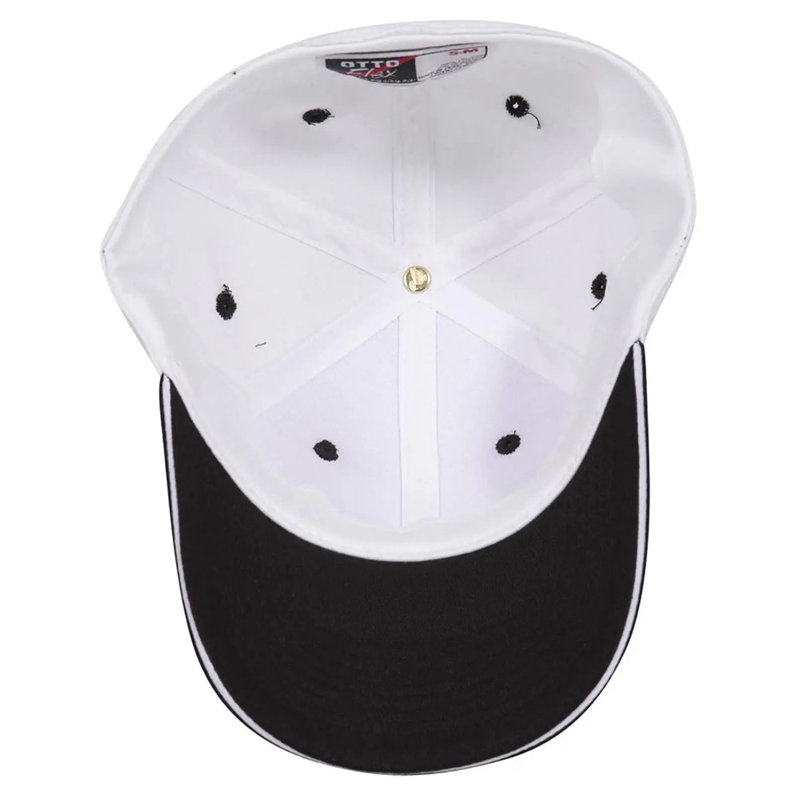 OTTO 12-267 ’OTTO Flex’ Fitted 6 Panel Low Profile Baseball Cap - Blk/Wht/Wht - Blk/Wht/Wht / 7’’ - 7 1/4’’