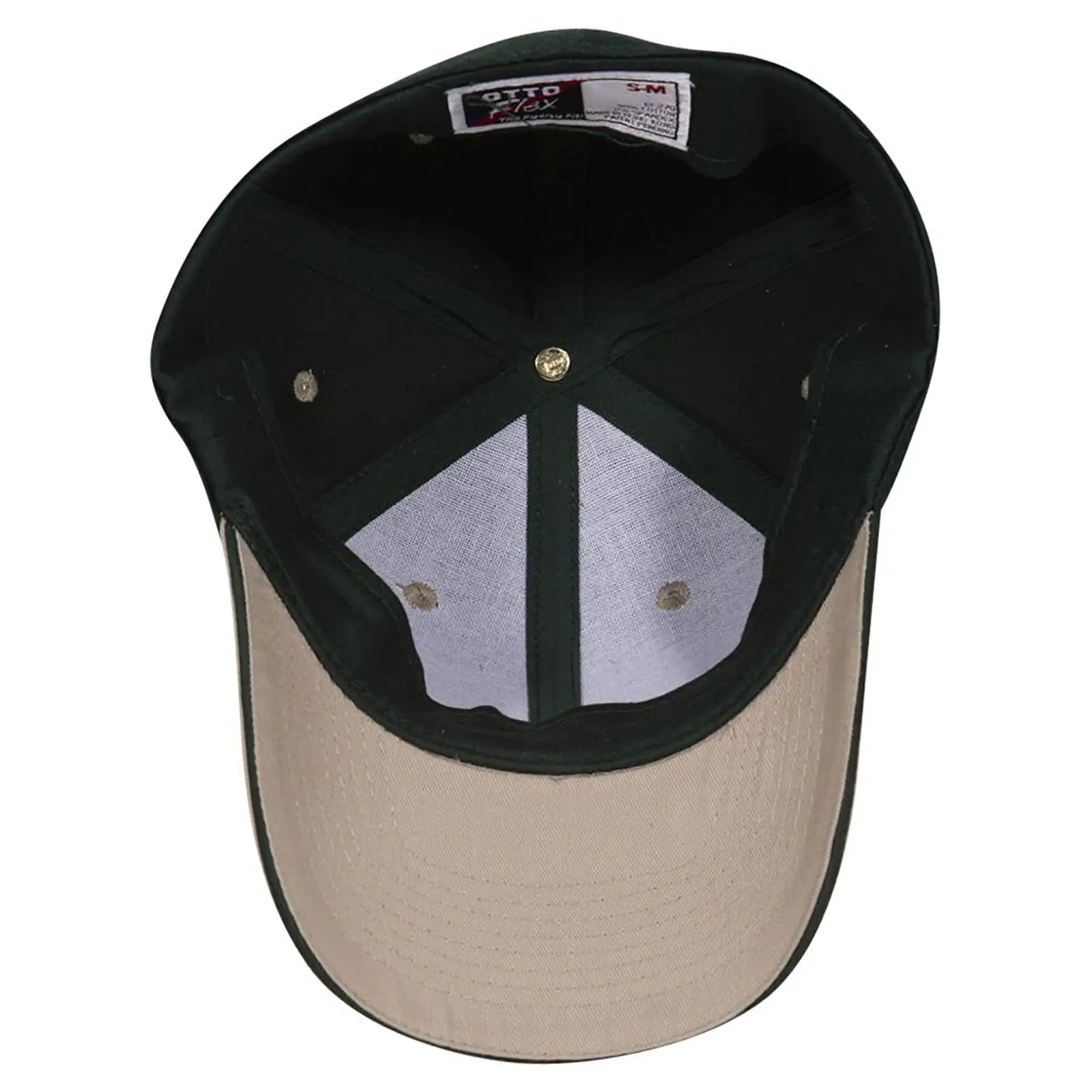 OTTO 12-267 ’OTTO Flex’ Fitted 6 Panel Low Profile Baseball Cap - Kha/Dk.Grn/Dk.Grn - Kha/Dk.Grn/Dk.Grn / 7’’ - 7 1/4’’