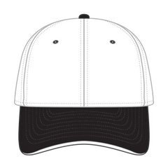 OTTO 12-267 ’OTTO Flex’ Fitted 6 Panel Low Profile Baseball Cap - Blk/Wht/Wht - Blk/Wht/Wht / 7’’ - 7 1/4’’