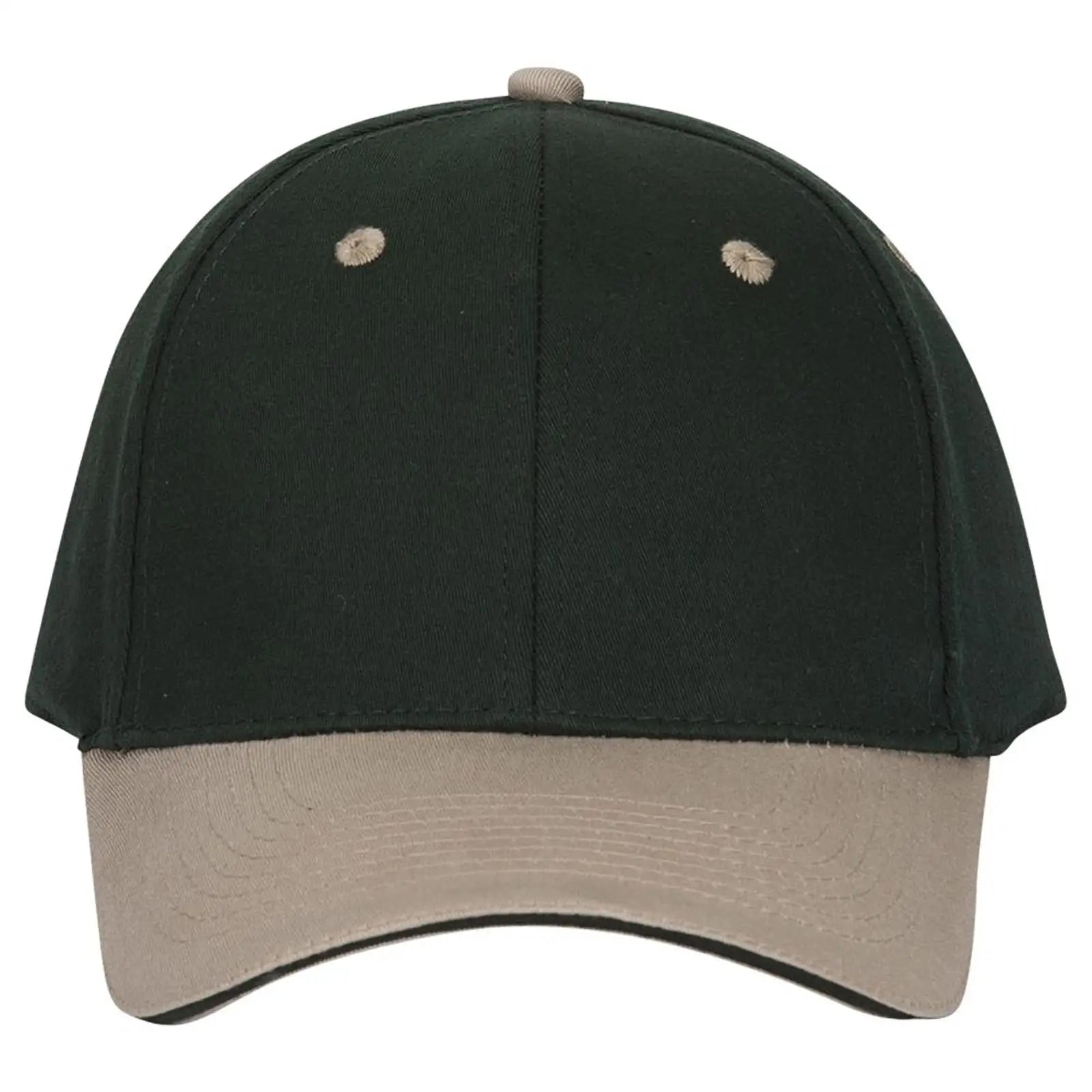 OTTO 12-267 ’OTTO Flex’ Fitted 6 Panel Low Profile Baseball Cap - Kha/Dk.Grn/Dk.Grn - Kha/Dk.Grn/Dk.Grn / 7’’ - 7 1/4’’