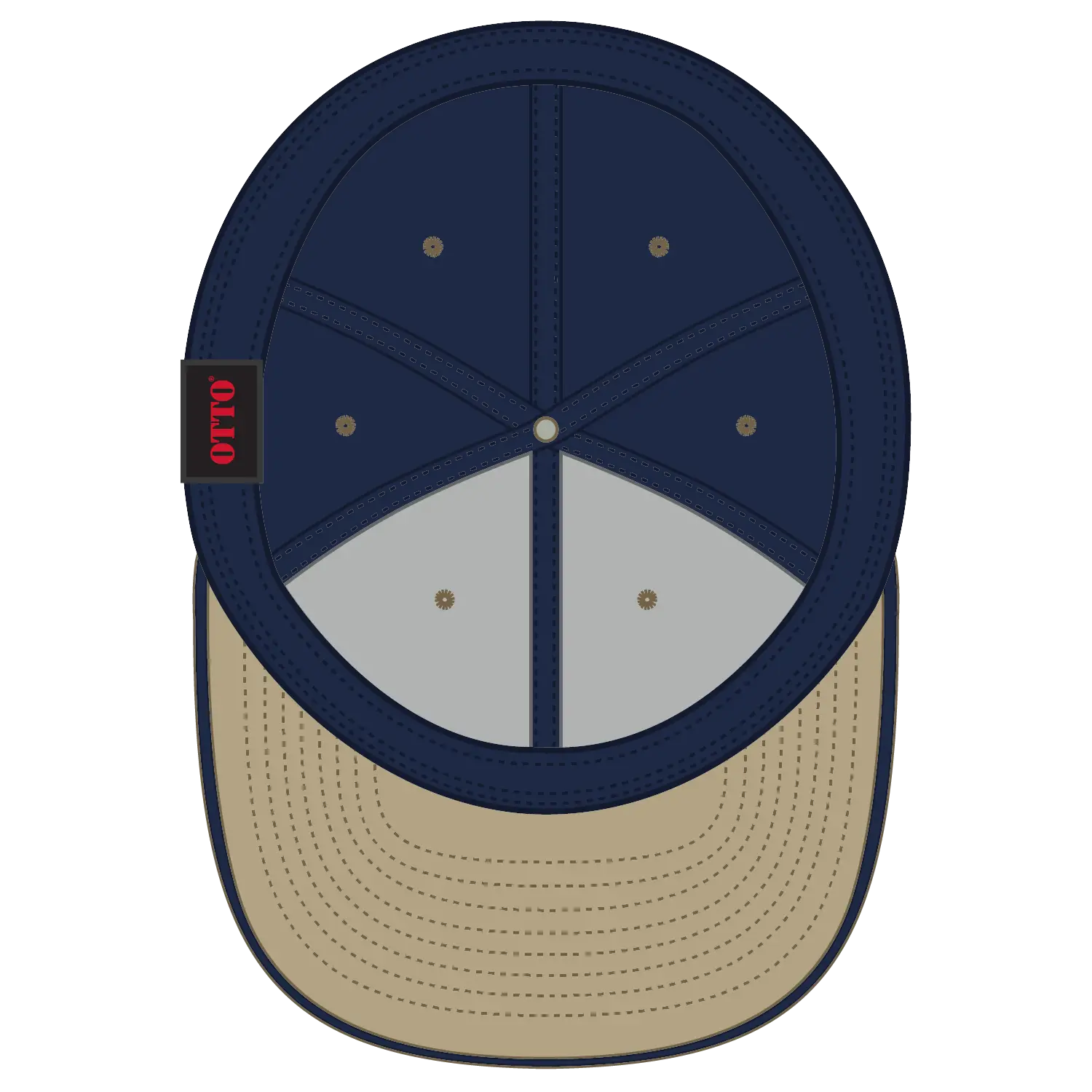 OTTO 12-267 ’OTTO Flex’ Fitted 6 Panel Low Profile Baseball Cap - Kha/Nvy/Nvy - Kha/Nvy/Nvy / 7’’ - 7 1/4’’