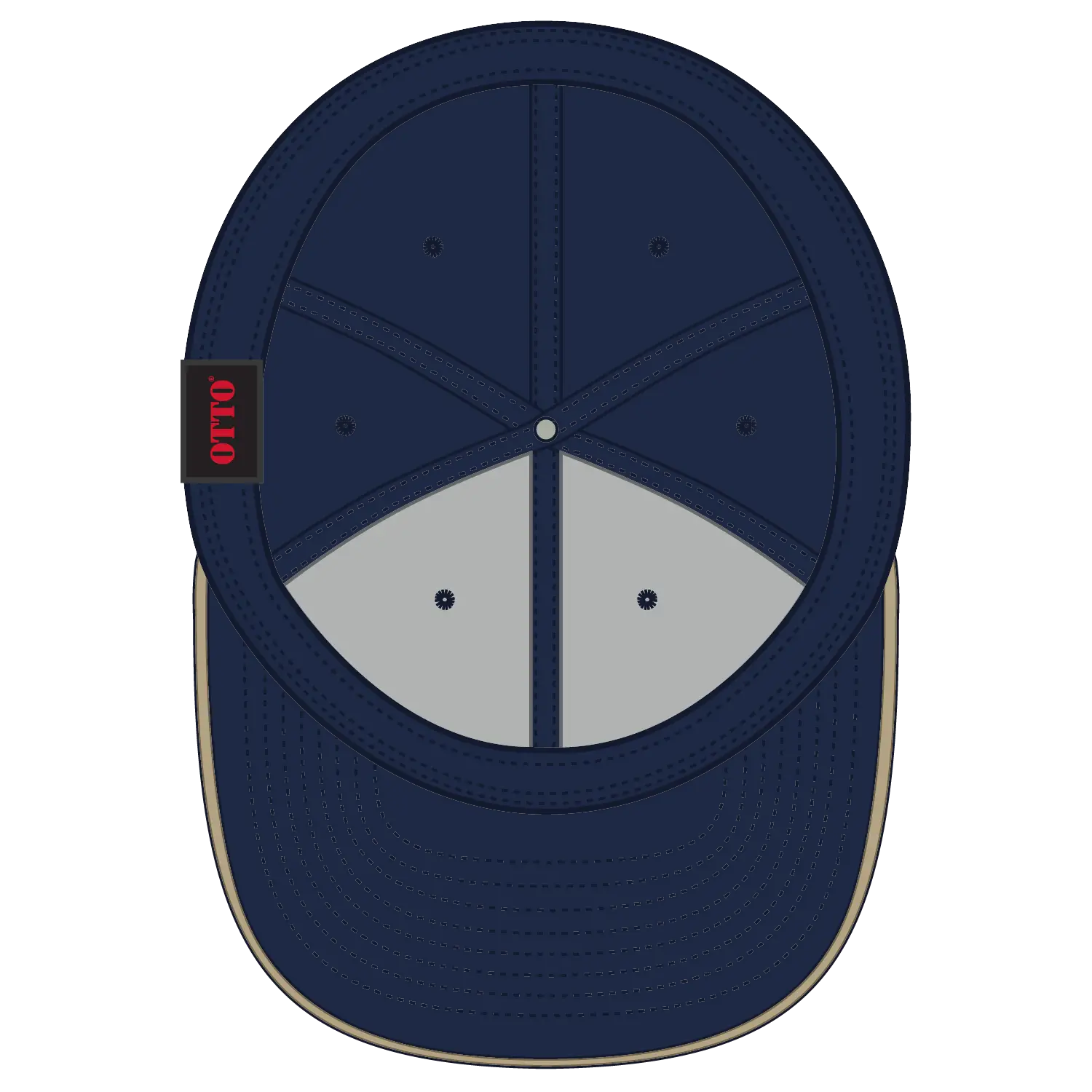 OTTO 12-267 ’OTTO Flex’ Fitted 6 Panel Low Profile Baseball Cap - Nvy/Nvy/Kha - Nvy/Nvy/Kha / 7’’ - 7 1/4’’