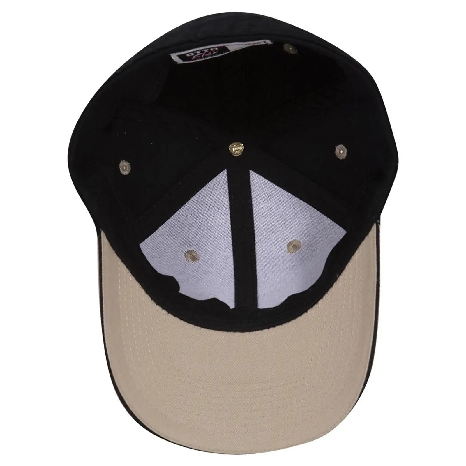 OTTO 12-267 ’OTTO Flex’ Fitted 6 Panel Low Profile Baseball Cap - Kha/Blk/Blk - Kha/Blk/Blk / 7’’ - 7 1/4’’