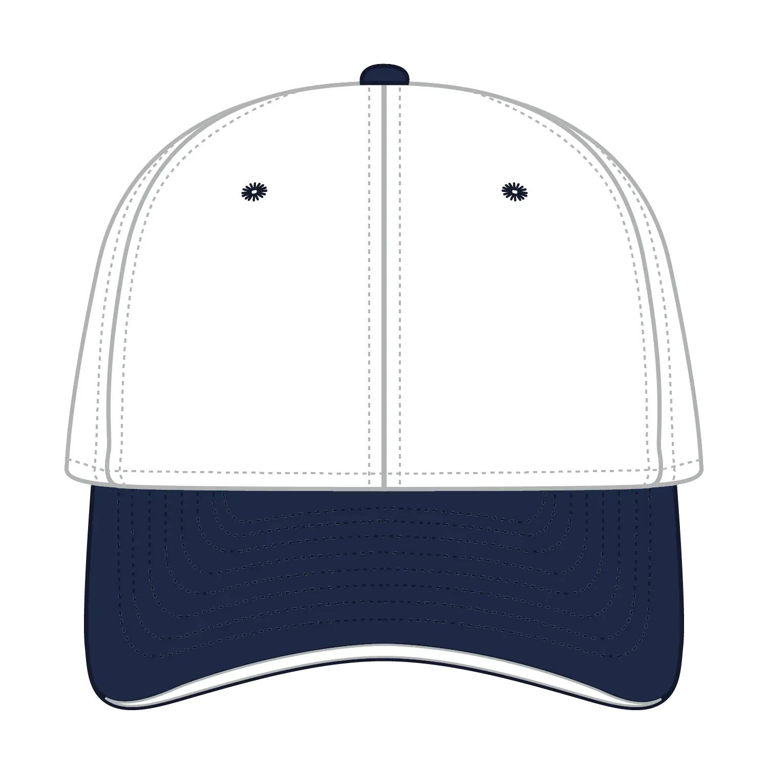 OTTO 12-267 ’OTTO Flex’ Fitted 6 Panel Low Profile Baseball Cap - Nvy/Wht/Wht - Nvy/Wht/Wht / 7’’ - 7 1/4’’