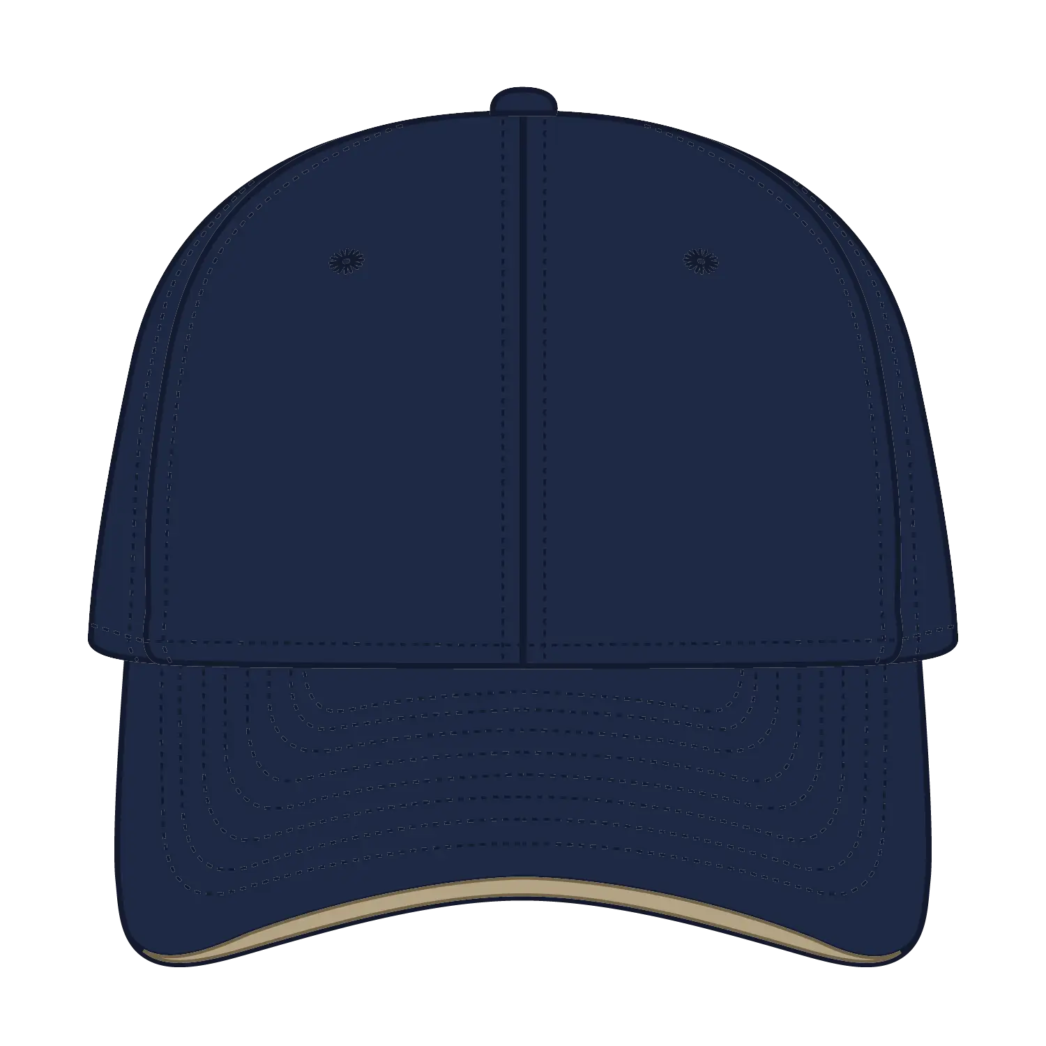 OTTO 12-267 ’OTTO Flex’ Fitted 6 Panel Low Profile Baseball Cap - Nvy/Nvy/Kha - Nvy/Nvy/Kha / 7’’ - 7 1/4’’