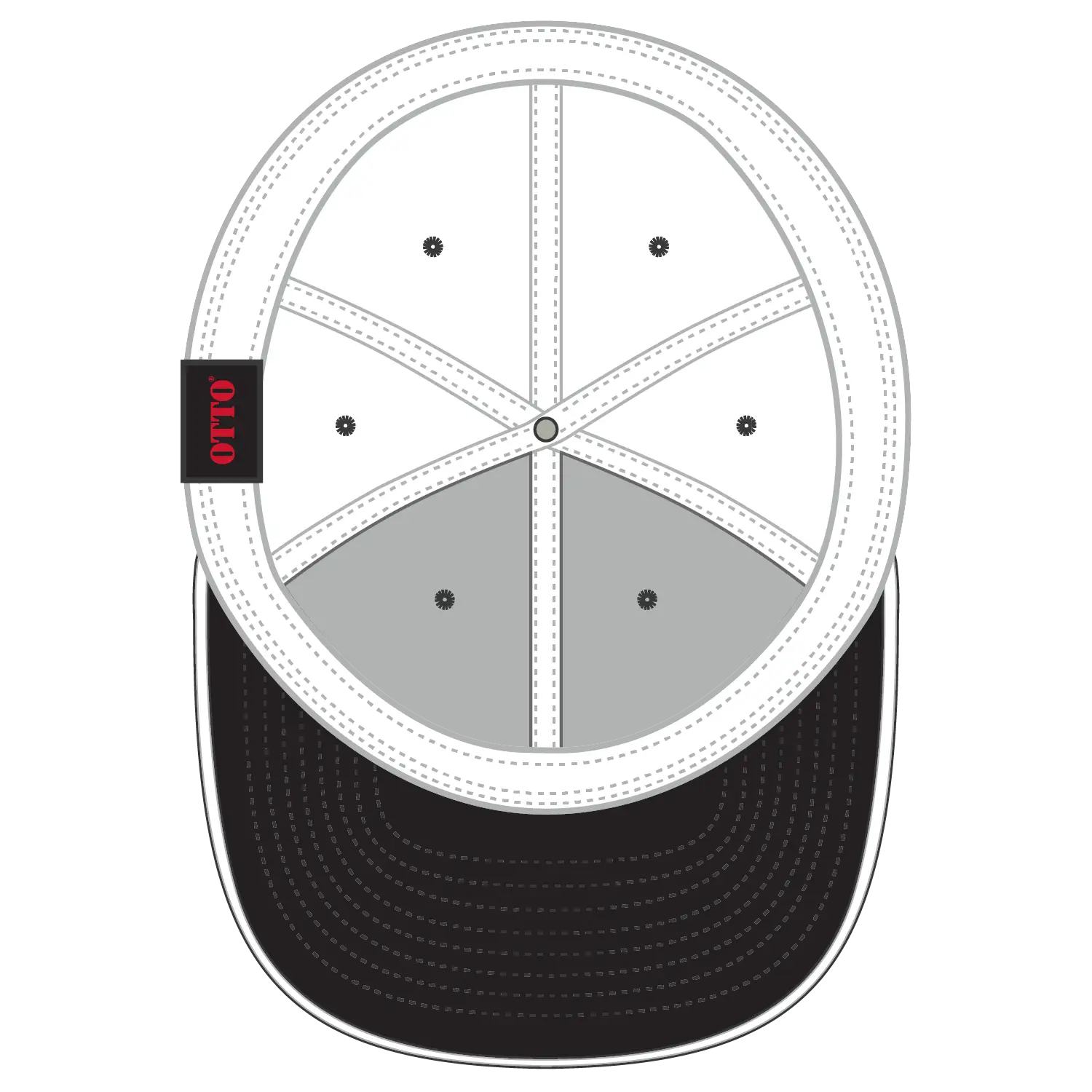 OTTO 12-267 ’OTTO Flex’ Fitted 6 Panel Low Profile Baseball Cap - Blk/Wht/Wht - Blk/Wht/Wht / 7’’ - 7 1/4’’