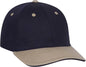 OTTO 12-267 Stretchable Deluxe Brushed Cotton Twill Sandwich Visor Low Profile Pro Style Cap (S/M) - Khaki Navy Navy