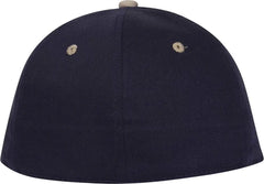 OTTO 12-267 Stretchable Deluxe Brushed Cotton Twill Sandwich Visor Low Profile Pro Style Cap (S/M) - Khaki Navy Navy