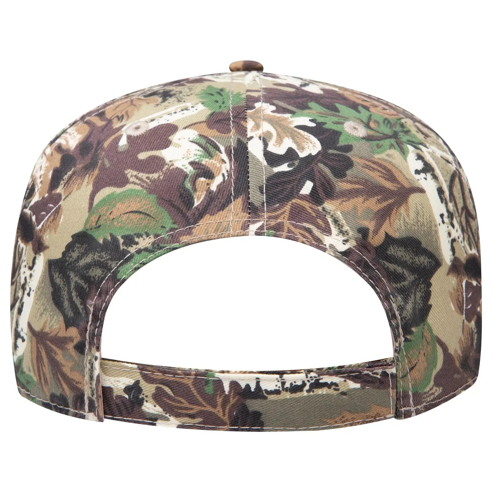 OTTO 120-838 Camouflage 5 Panel Mid Profile Baseball Cap - Lt.Lod/Brn/Kly - Lt.Lod/Brn/Kly / 6 1/2’’ - 7 5/8’’