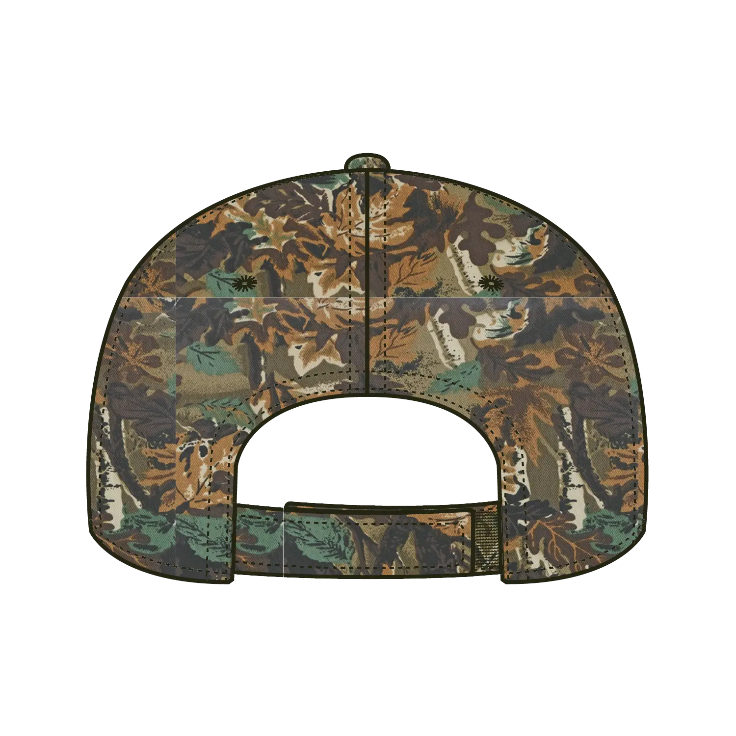 OTTO 120-838 Camouflage 5 Panel Mid Profile Baseball Cap - Lt.Lod/Brn/Kly - Lt.Lod/Brn/Kly / 6 1/2’’ - 7 5/8’’