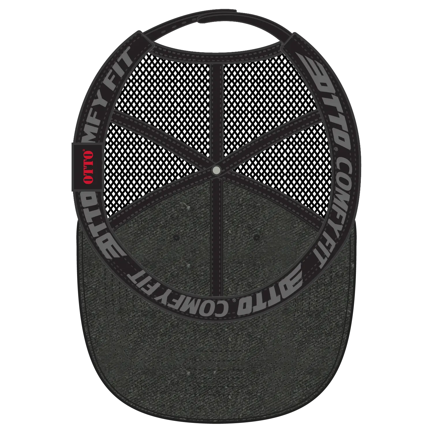 OTTO 121-1202 ’OTTO Comfy Fit’ 6 Panel Low Profile Mesh Back Trucker Cap - Black - Black / 7 3/8’’ - 7 5/8’’