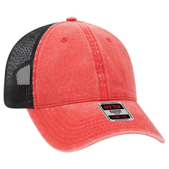 OTTO 121-1202 ’OTTO Comfy Fit’ 6 Panel Low Profile Mesh Back Trucker Cap - Red/Red/Blk - Red/Red/Blk / 7 3/8’’ - 7 5/8’’