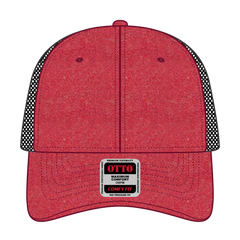 OTTO 121-1202 ’OTTO Comfy Fit’ 6 Panel Low Profile Mesh Back Trucker Cap - Red/Red/Blk - Red/Red/Blk / 7 3/8’’ - 7 5/8’’