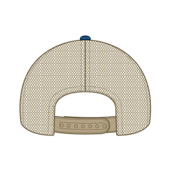 OTTO 121-1202 ’OTTO Comfy Fit’ 6 Panel Low Profile Mesh Back Trucker Cap - Ryl/Ryl/Kha - Ryl/Ryl/Kha / 7 3/8’’ - 7 5/8’’