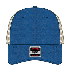 OTTO 121-1202 ’OTTO Comfy Fit’ 6 Panel Low Profile Mesh Back Trucker Cap - Ryl/Ryl/Kha - Ryl/Ryl/Kha / 7 3/8’’ - 7 5/8’’