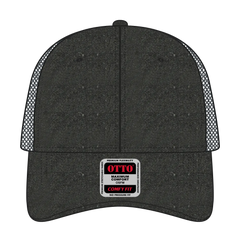 OTTO 121-1202 ’OTTO Comfy Fit’ 6 Panel Low Profile Mesh Back Trucker Cap - Blk/Blk/Ch.Gry - Blk/Blk/Ch.Gry / 7 3/8’’