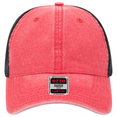 OTTO 121-1202 ’OTTO Comfy Fit’ 6 Panel Low Profile Mesh Back Trucker Cap - Red/Red/Blk - Red/Red/Blk / 7 3/8’’ - 7 5/8’’