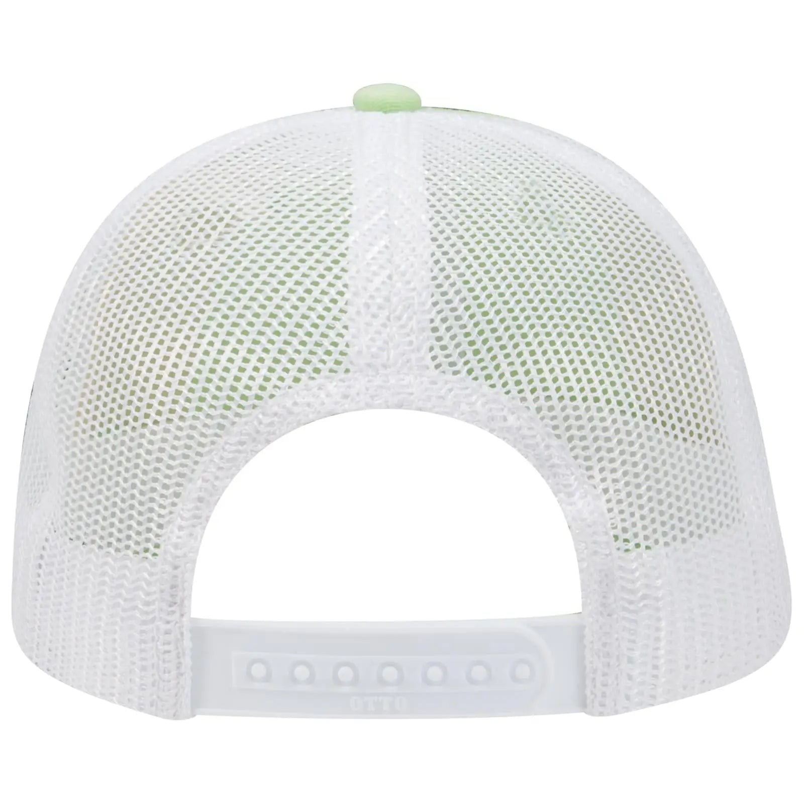 OTTO 121-1202 ’OTTO Comfy Fit’ 6 Panel Low Profile Mesh Back Trucker Cap - Lime/Lime/Wht - Lime/Lime/Wht / 7 3/8’’ - 7