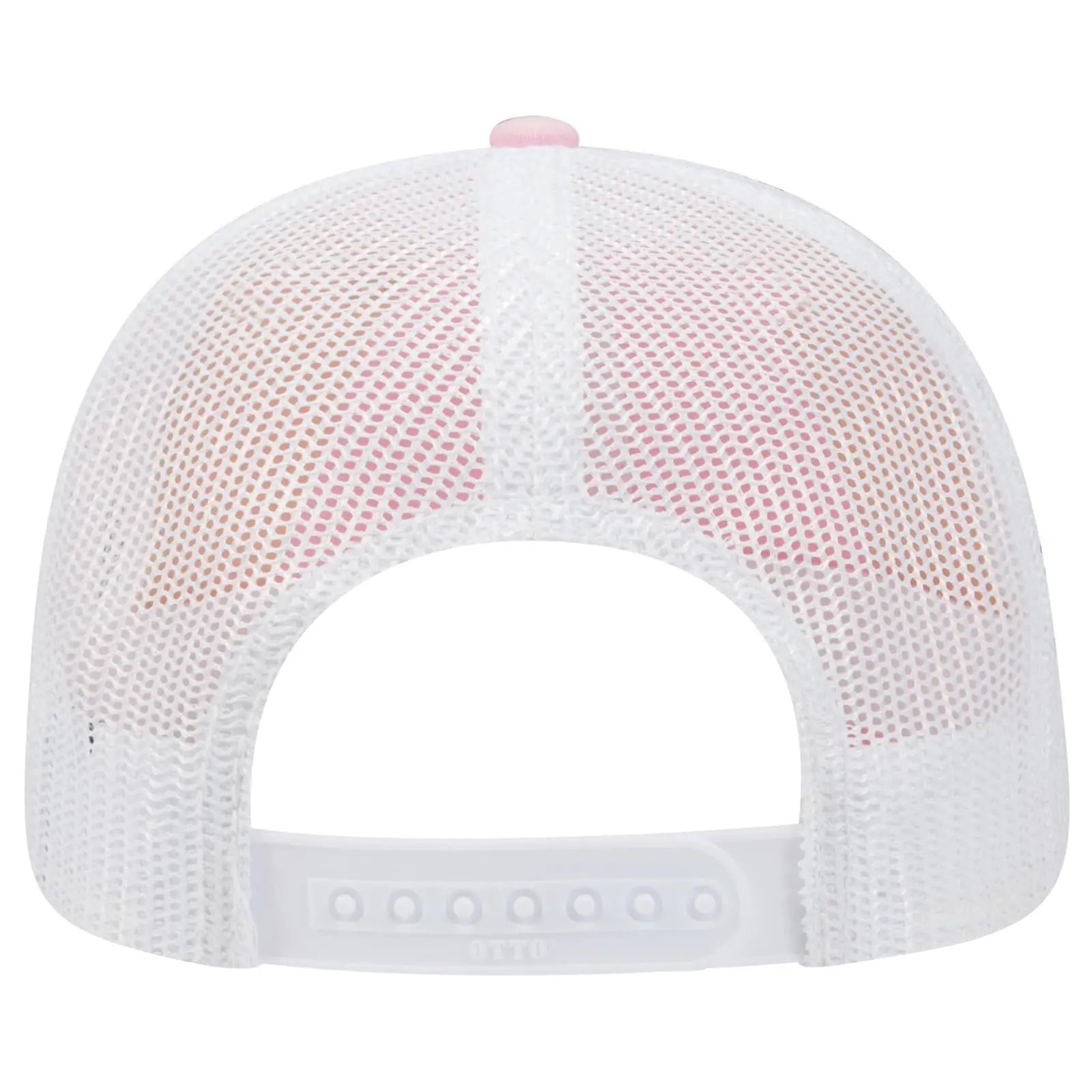 OTTO 121-1202 ’OTTO Comfy Fit’ 6 Panel Low Profile Mesh Back Trucker Cap - Pnk/Pnk/Wht - Pnk/Pnk/Wht / 7 3/8’’ - 7 5/8’’