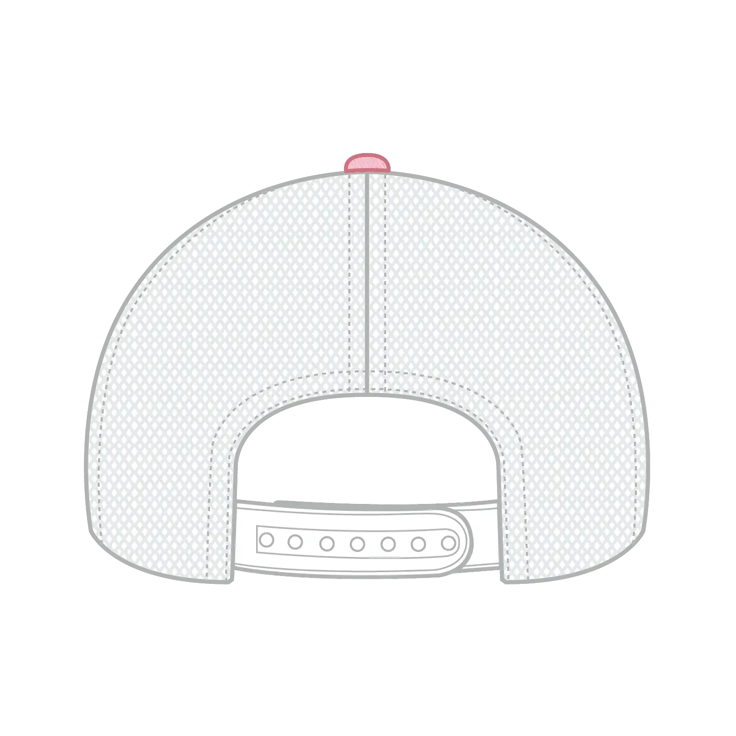 OTTO 121-1202 ’OTTO Comfy Fit’ 6 Panel Low Profile Mesh Back Trucker Cap - Pnk/Pnk/Wht - Pnk/Pnk/Wht / 7 3/8’’ - 7 5/8’’