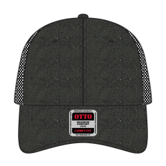 OTTO 121-1202 ’OTTO Comfy Fit’ 6 Panel Low Profile Mesh Back Trucker Cap - Black - Black / 7 3/8’’ - 7 5/8’’