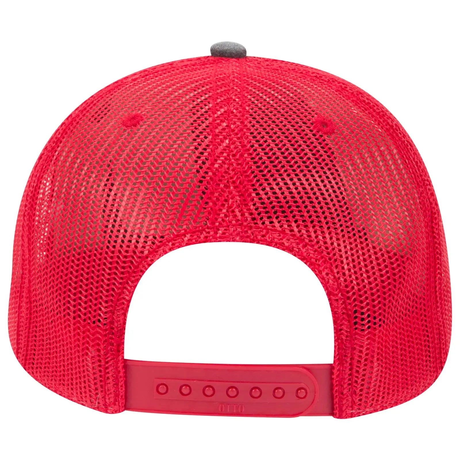 OTTO 121-1202 ’OTTO Comfy Fit’ 6 Panel Low Profile Mesh Back Trucker Cap - Blk/Blk/Red - Blk/Blk/Red / 7 3/8’’ - 7 5/8’’
