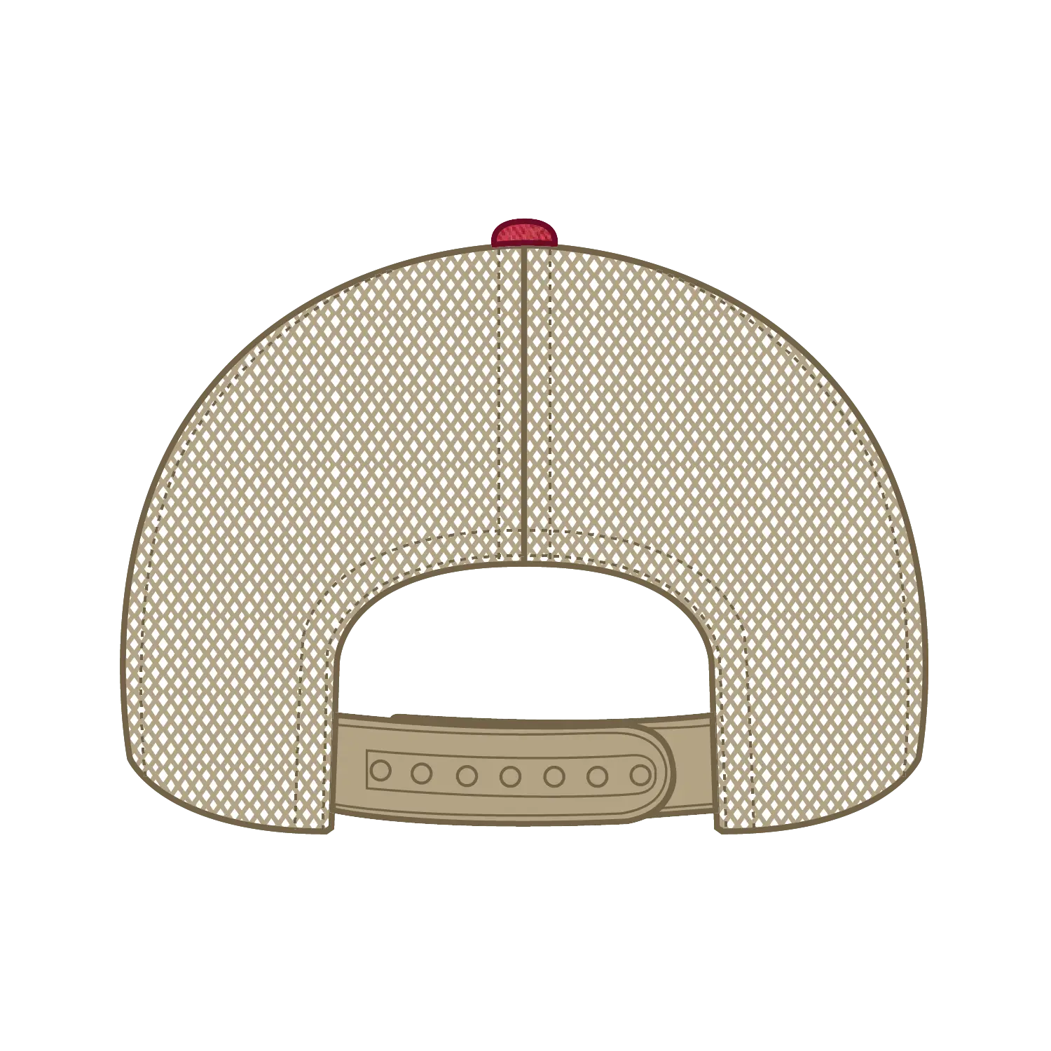 OTTO 121-1202 ’OTTO Comfy Fit’ 6 Panel Low Profile Mesh Back Trucker Cap - Red/Red/Kha - Red/Red/Kha / 7 3/8’’ - 7 5/8’’