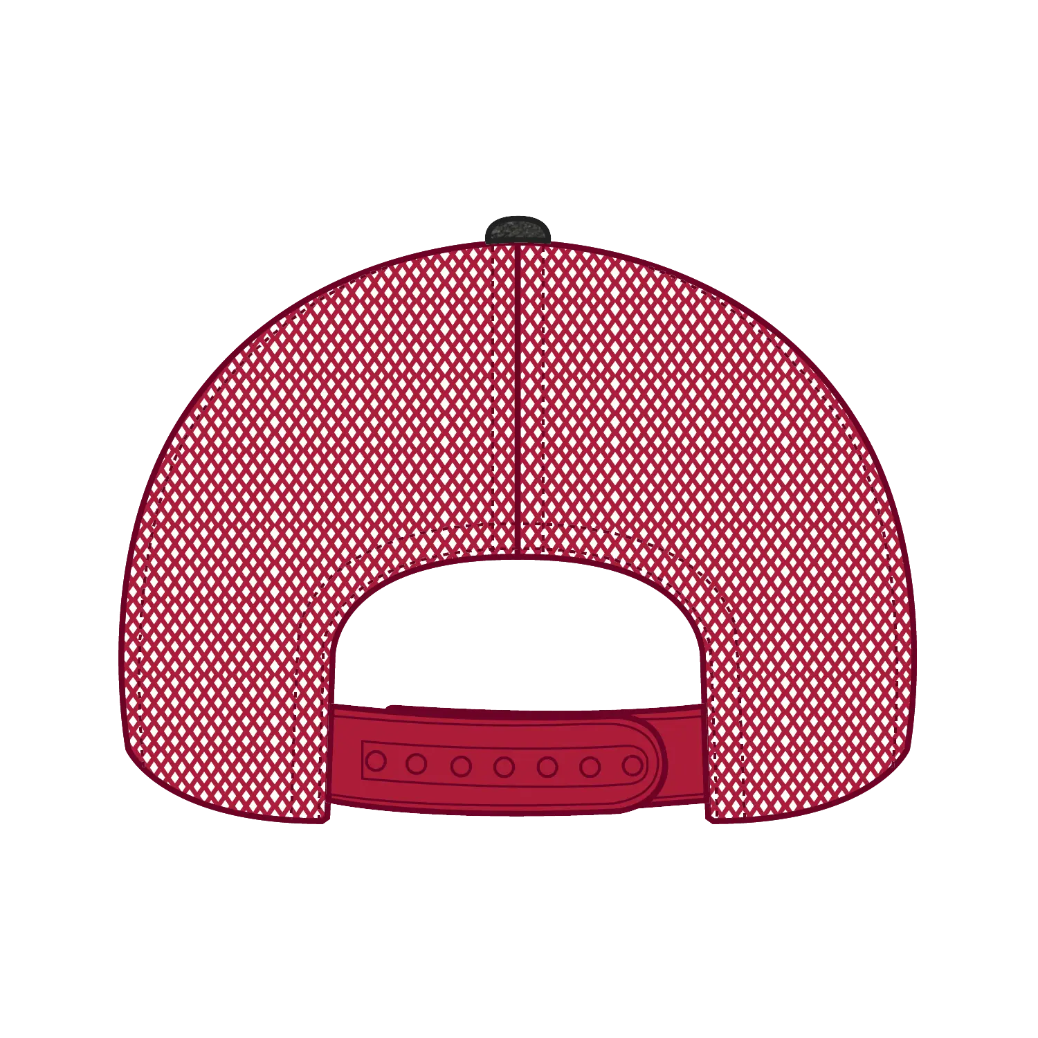 OTTO 121-1202 ’OTTO Comfy Fit’ 6 Panel Low Profile Mesh Back Trucker Cap - Blk/Blk/Red - Blk/Blk/Red / 7 3/8’’ - 7 5/8’’