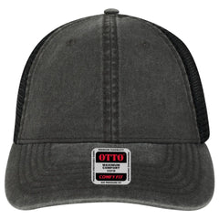 OTTO 121-1202 ’OTTO Comfy Fit’ 6 Panel Low Profile Mesh Back Trucker Cap - Black - Black / 7 3/8’’ - 7 5/8’’