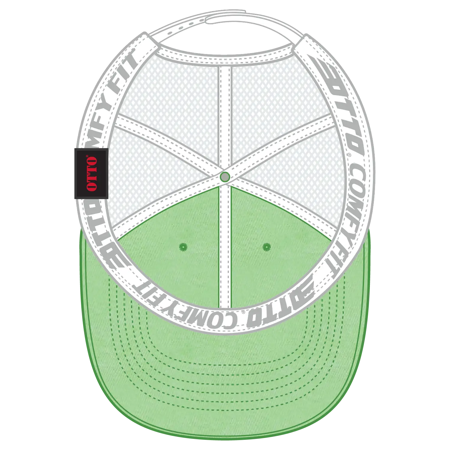 OTTO 121-1202 ’OTTO Comfy Fit’ 6 Panel Low Profile Mesh Back Trucker Cap - Lime/Lime/Wht - Lime/Lime/Wht / 7 3/8’’ - 7