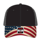 OTTO 121-1281 6 Panel Low Profile Mesh Back Trucker Dad Cap - Black - Black / 7 3/8’’ - 7 5/8’’