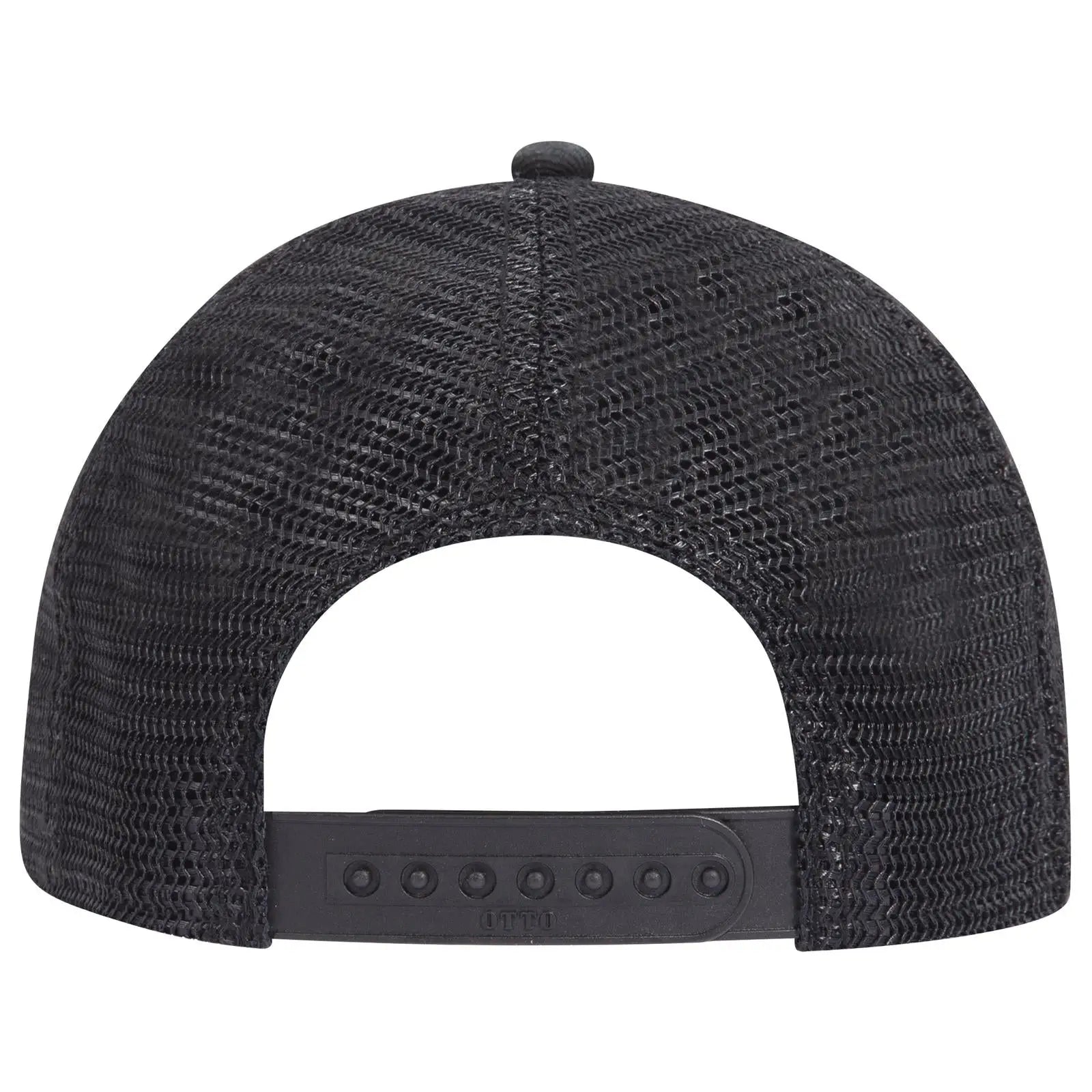 OTTO 121-1281 6 Panel Low Profile Mesh Back Trucker Dad Cap - Black - Black / 7 3/8’’ - 7 5/8’’