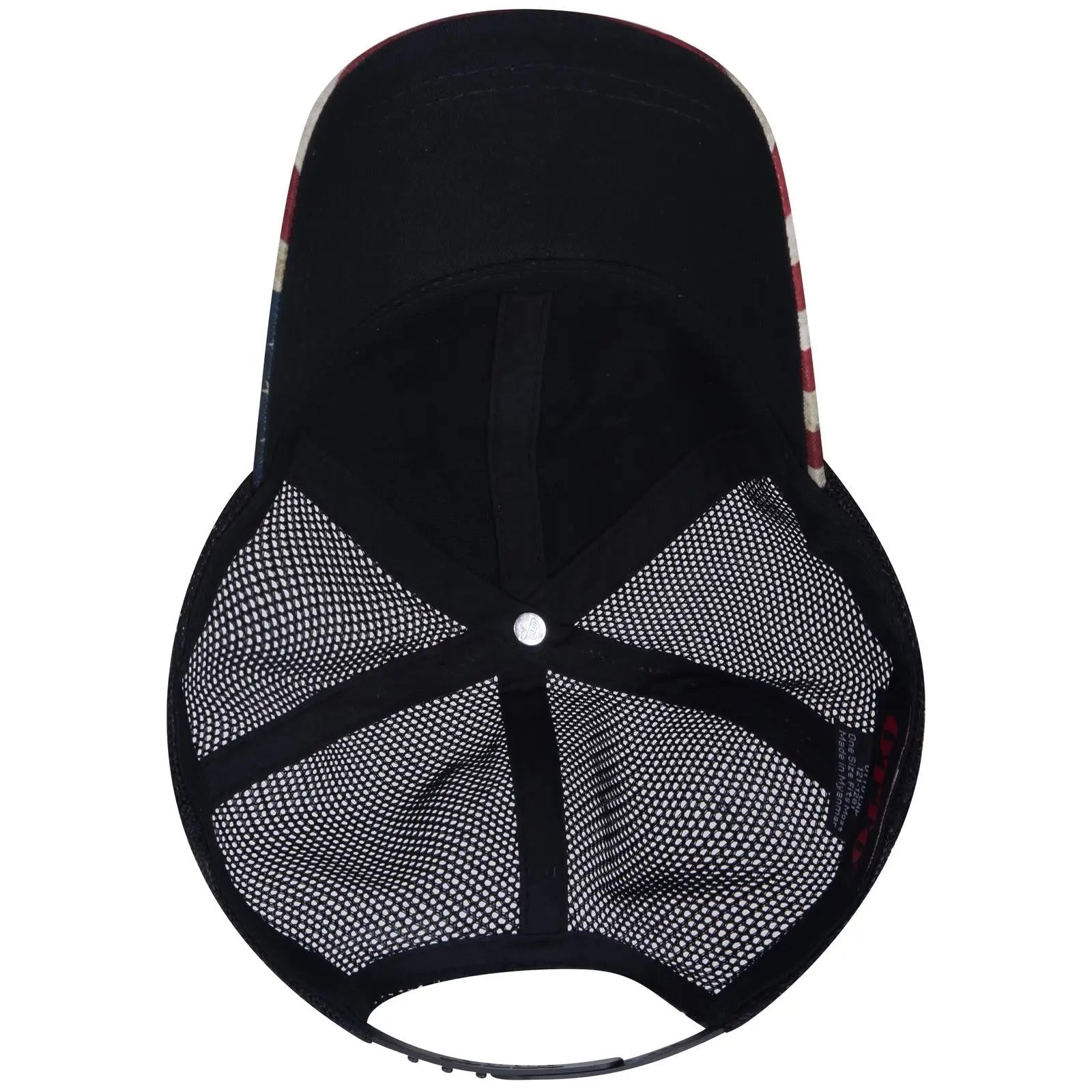 OTTO 121-1281 6 Panel Low Profile Mesh Back Trucker Dad Cap - Black - Black / 7 3/8’’ - 7 5/8’’