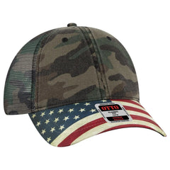OTTO 121-1281 6 Panel Low Profile Mesh Back Trucker Dad Cap - Camo 004 - Camo 004 / 7 3/8’’ - 7 5/8’’