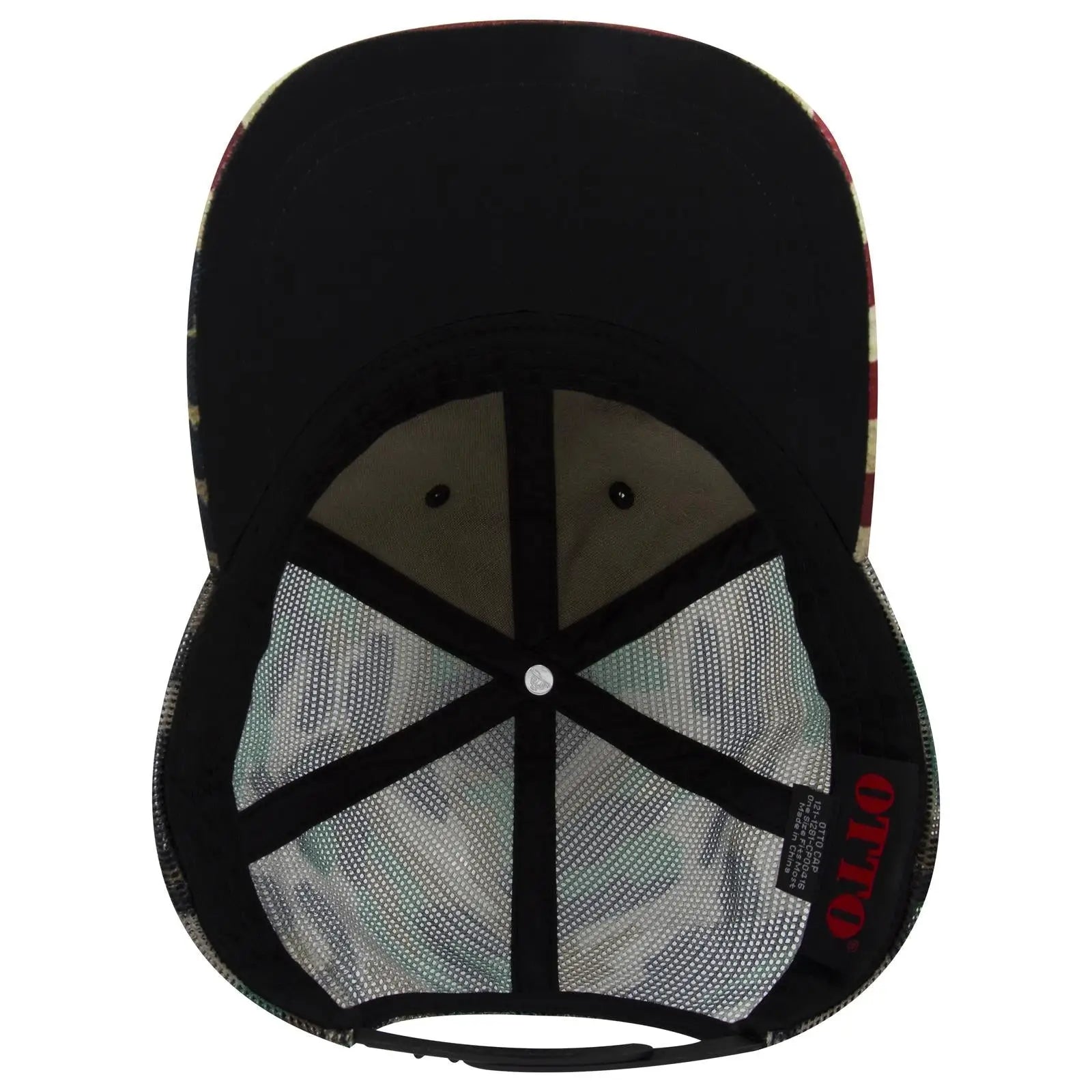 OTTO 121-1281 6 Panel Low Profile Mesh Back Trucker Dad Cap - Camo 004 - Camo 004 / 7 3/8’’ - 7 5/8’’
