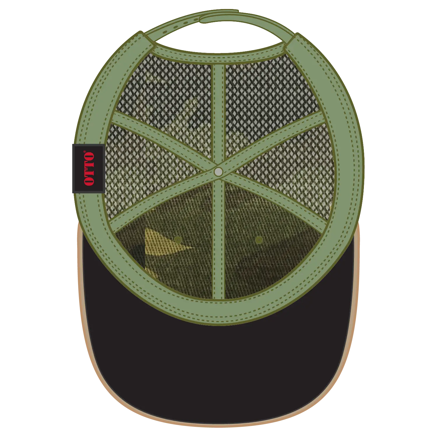 OTTO 121-1281 6 Panel Low Profile Mesh Back Trucker Dad Cap - Camo 008 - Camo 008 / 7 3/8’’ - 7 5/8’’
