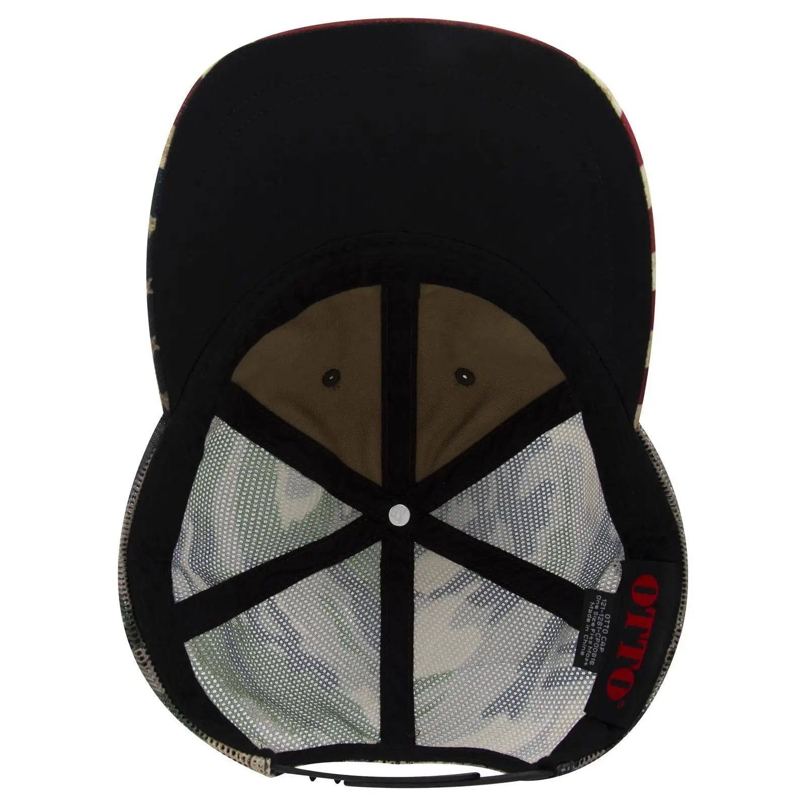 OTTO 121-1281 6 Panel Low Profile Mesh Back Trucker Dad Cap - Camo 008 - Camo 008 / 7 3/8’’ - 7 5/8’’