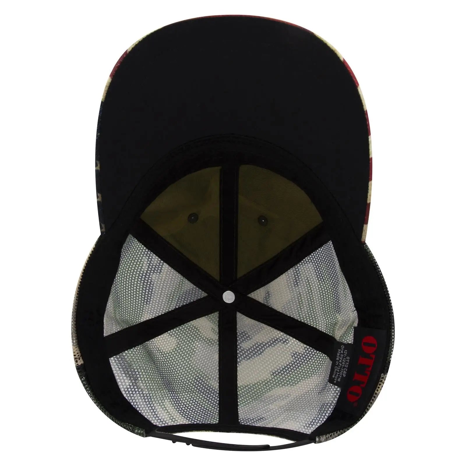 OTTO 121-1281 6 Panel Low Profile Mesh Back Trucker Dad Cap - Dk.Grn/Brn - Dk.Grn/Brn / 7 3/8’’ - 7 5/8’’